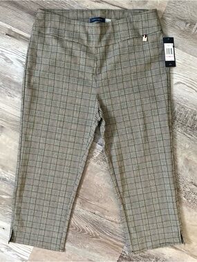 Tommy Hilfiger Women's Plaid Pull On Ankle Pants Size 10 Business Casual